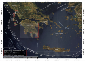 Τοπογραφική επισκόπηση των περιοχών μελέτης του ανατολικού Ιονίου για τσουνάμι.
