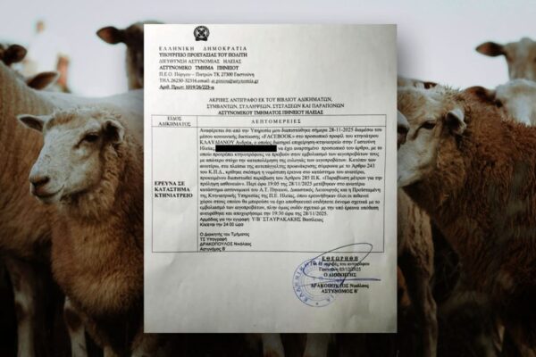 Ηλεία: Έκαναν έφοδο σε γραφείο κτηνιάτρου για… μια ανάρτηση κατά της κυβέρνησης